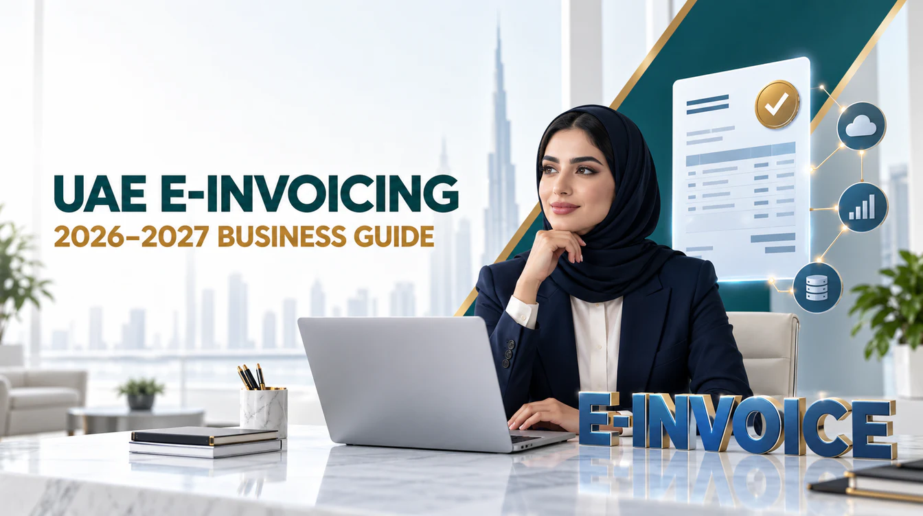 UAE finance professional reviewing a structured e-invoicing workflow